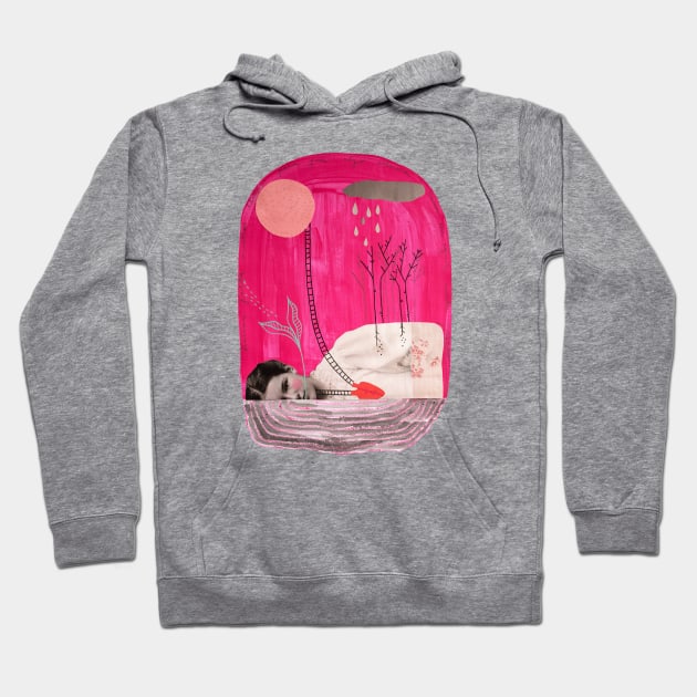 Winter fuchsia landscape Hoodie by criaturacorazon